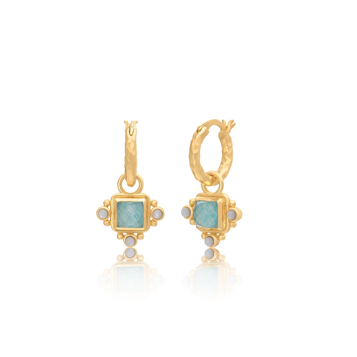 Azuni Helena Hoop & Stone Charm Earring