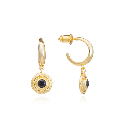 Azuni Luna Gemstone Hoop Earrings Gold