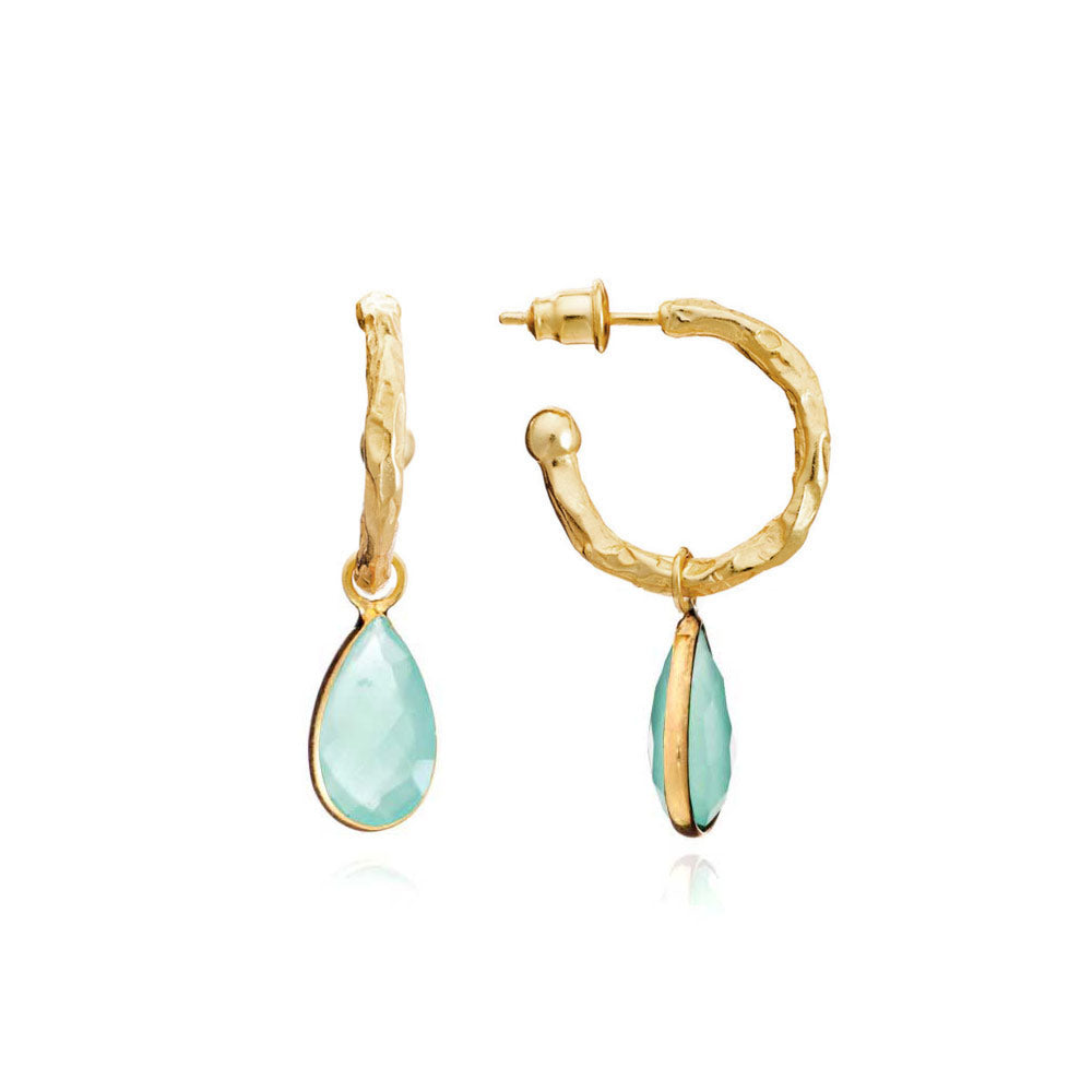 Azuni Marina Hoop Gemstone Earrings Gold