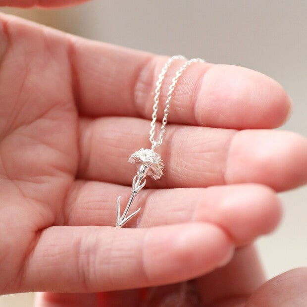 Lisa Angel Birth Flower Pendant Necklace in Silver