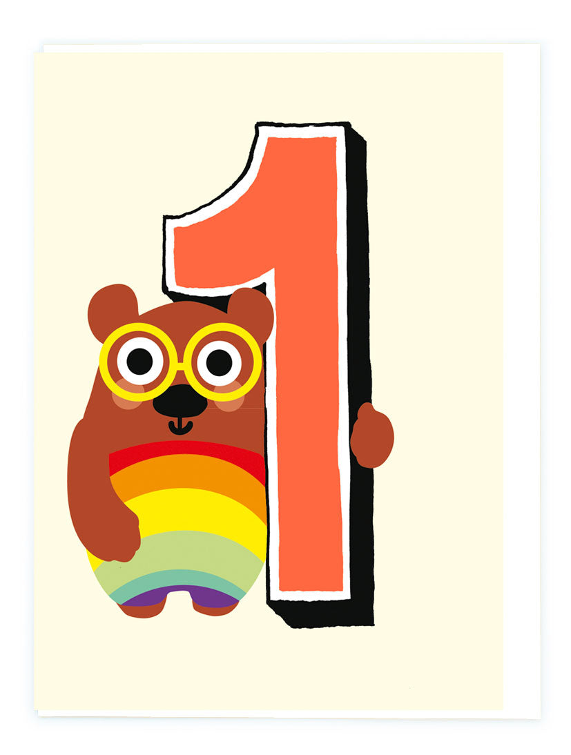 Age 1 Bear Card