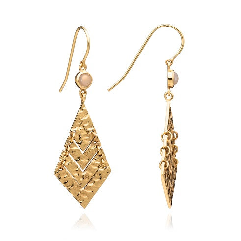 Azuni Chevron Drop Earrings Gold