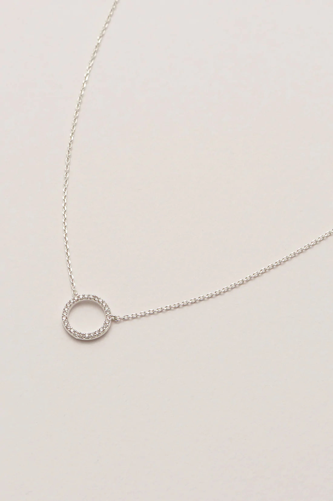 Estella Bartlett Circle CZ Necklace  Silver