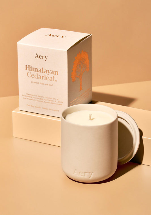 Aery Himalayan Cedarleaf Candle- Cream Clay