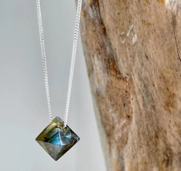 Triangle Necklaces 2024 Lapis Necklace Turquoise Necklace Labradorite Necklace Sterling Silver Necklace