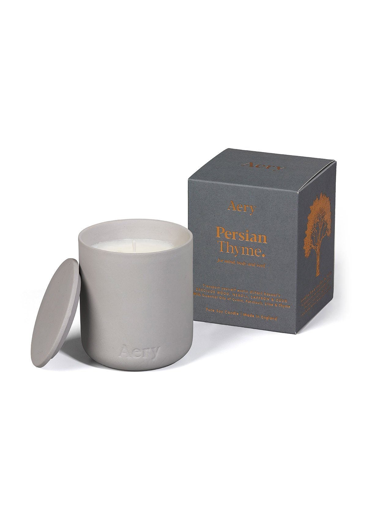 Aery Persian Thyme Candle - Light Grey Clay