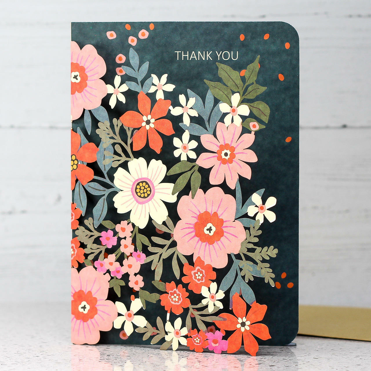 Pink Floral Thank You Card