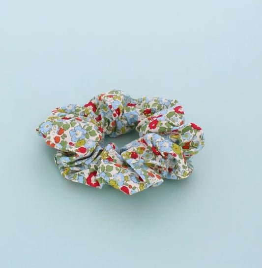 Polly Floral Scrunchie Blue