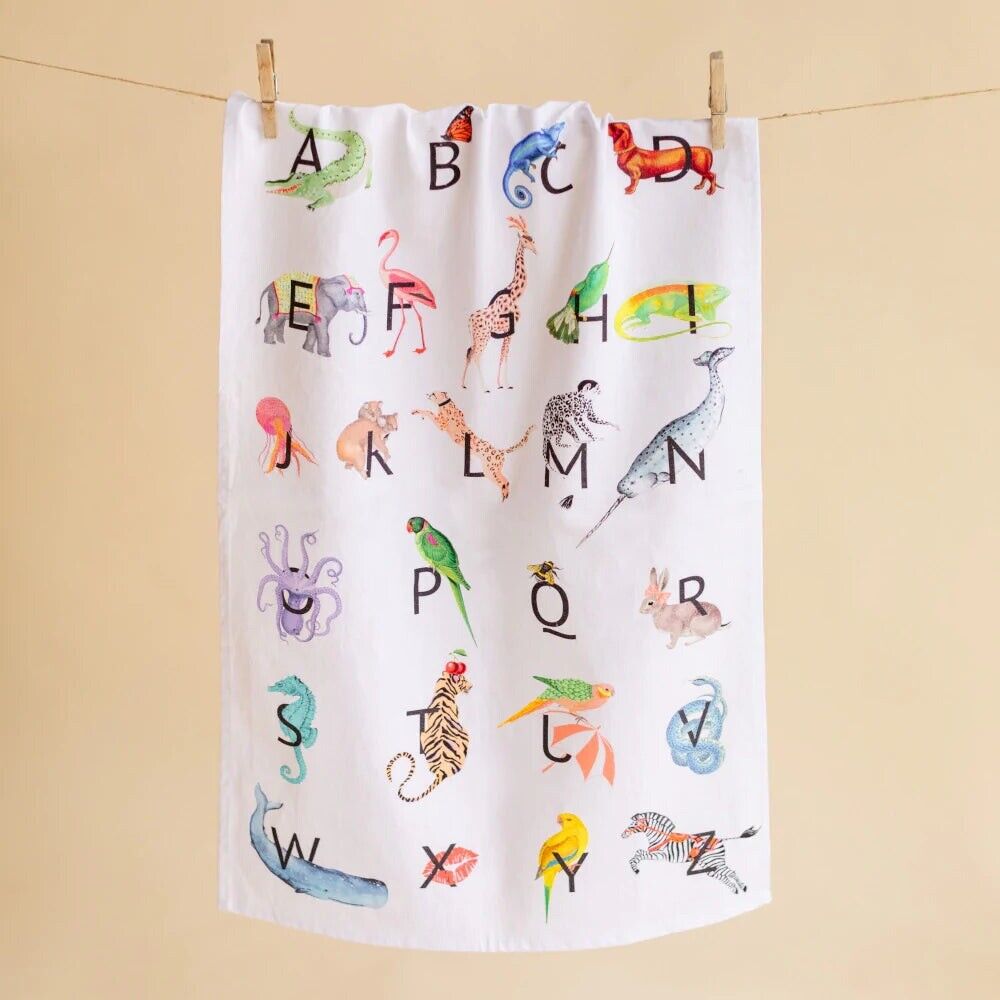 Yvonne Ellen Alphabet & Cockatoo Tea Towel - Set of 2