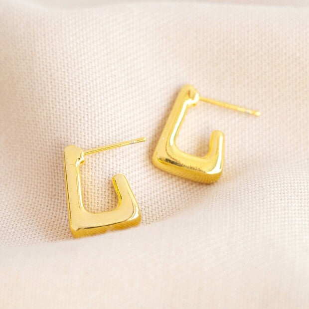 Lisa Angel Square Open Hoop Earrings in Gold