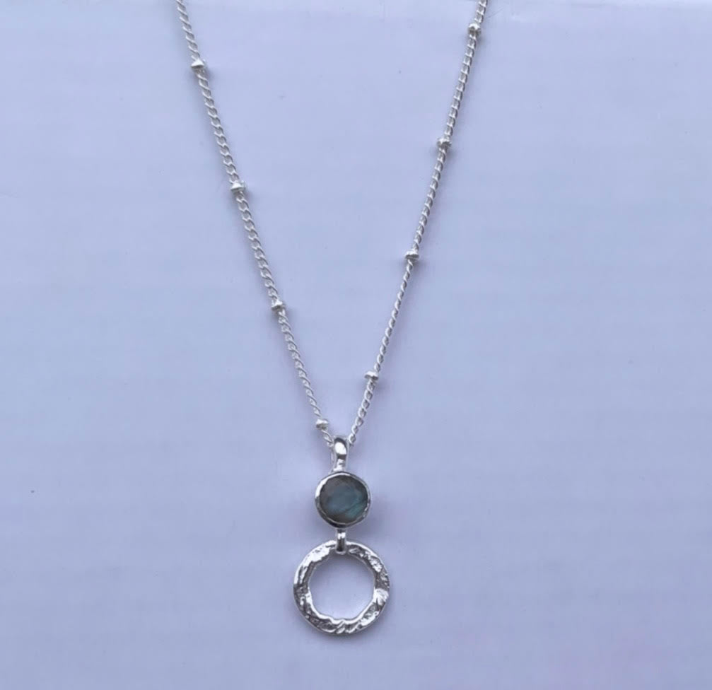 Azuni Larissa Gemstone Necklace Silver