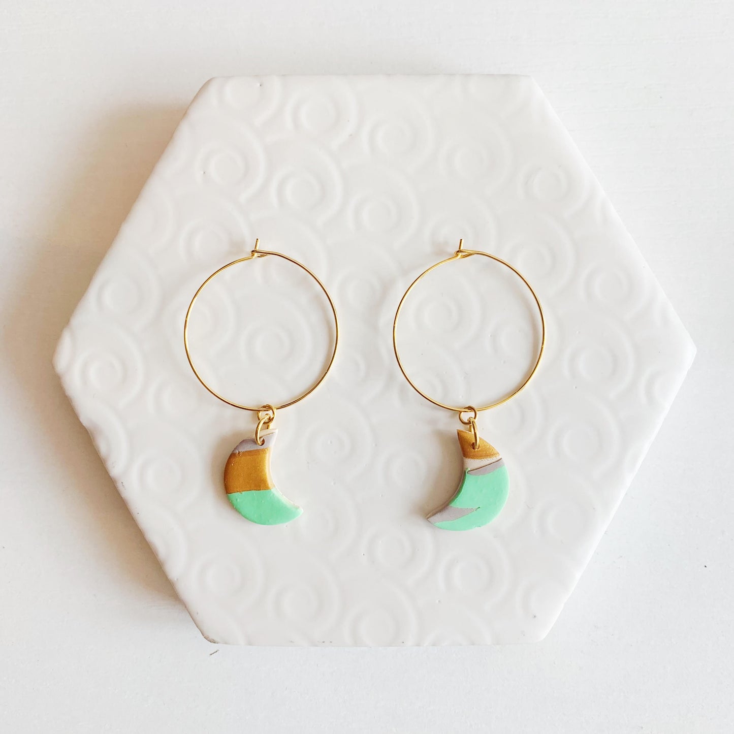 Kismet Klay Gold & Mini Moon Hoop Earring